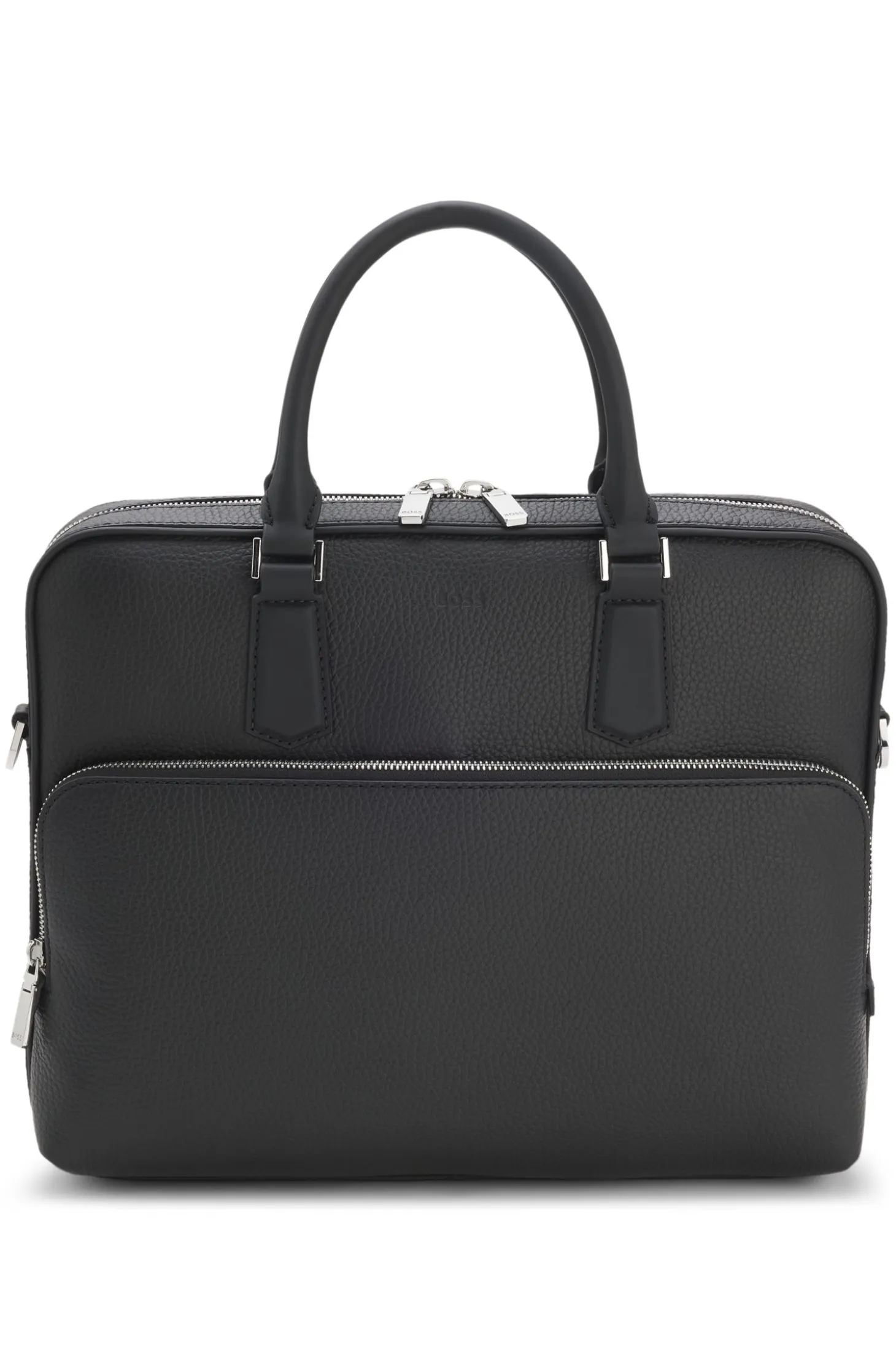 Italian leather document case with embossed logo
