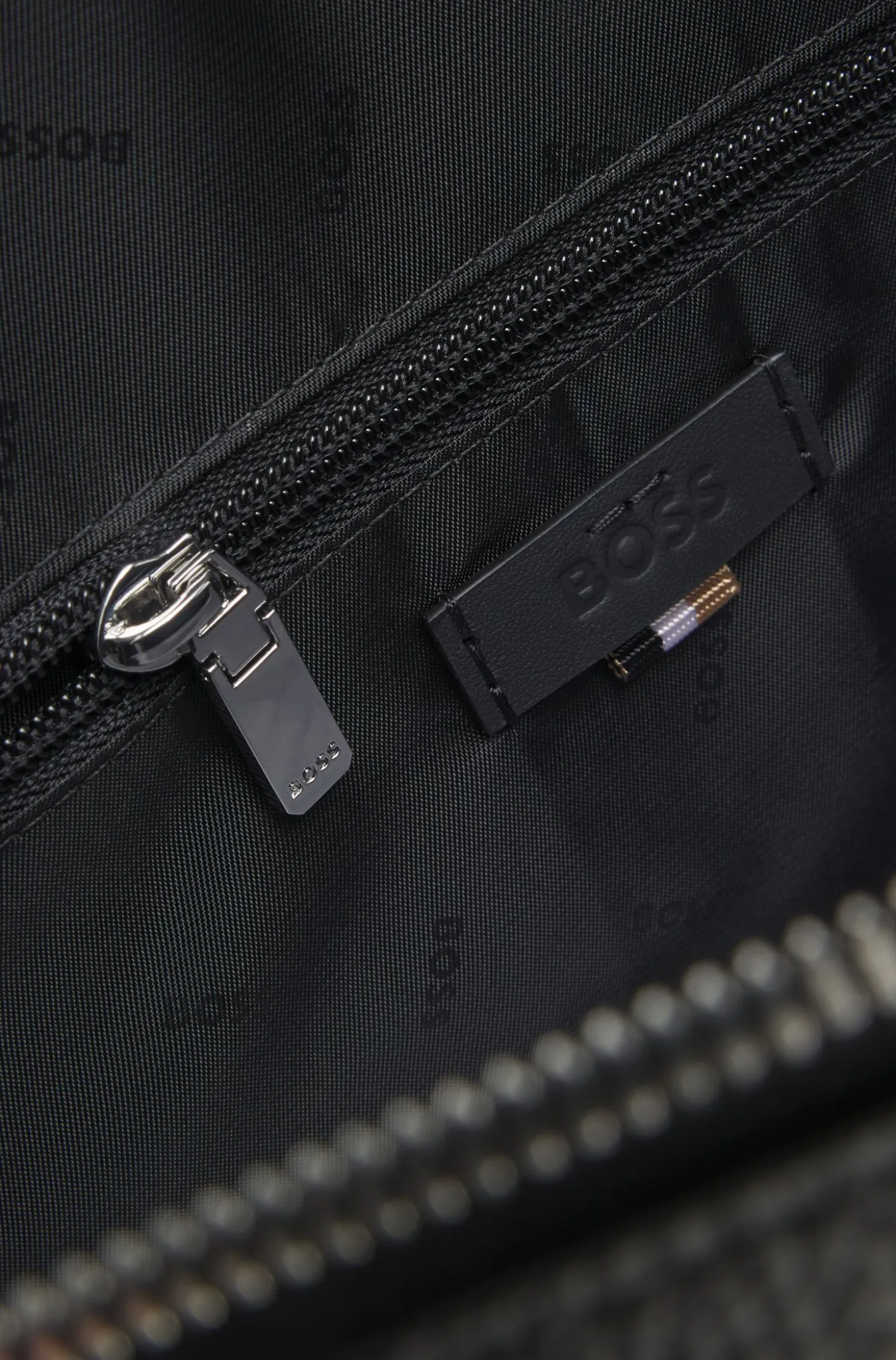 Italian leather document case with embossed logo