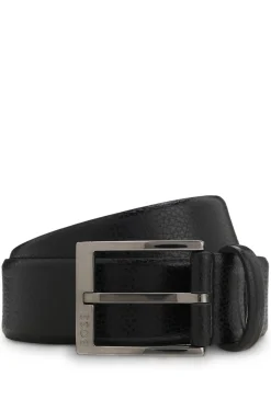 Italian-made belt in grained leather