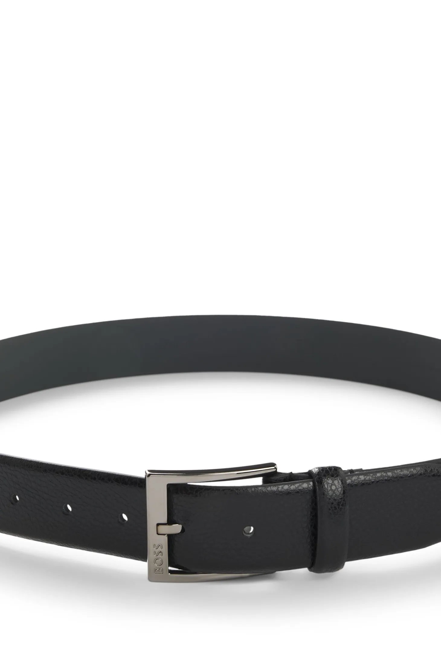Italian-made belt in grained leather