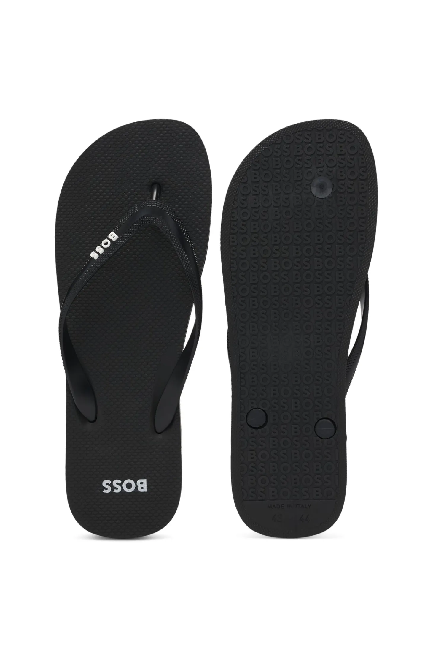 Italian-made flip-flops with contrast logo detail