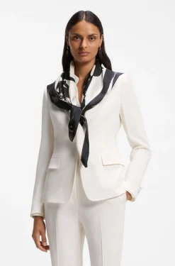 Italian-made scarf in printed silk twill