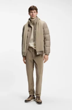 Italian-made scarf in wool with logo patch