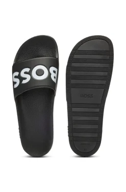 Italian-made slides with large logo detail