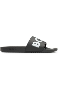 Italian-made slides with large logo detail
