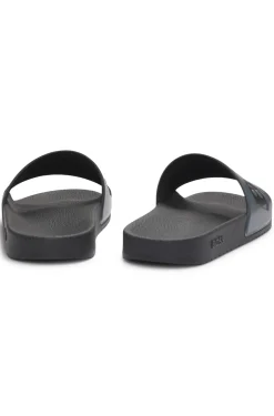 Italian-made slides with large logo detail