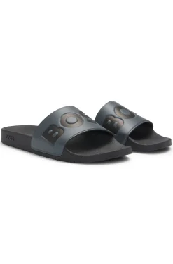 Italian-made slides with large logo detail