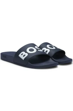 Italian-made slides with large logo detail