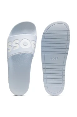 Italian-made slides with large logo detail