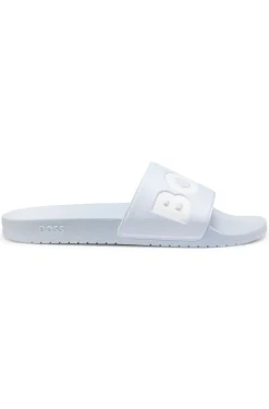 Italian-made slides with large logo detail