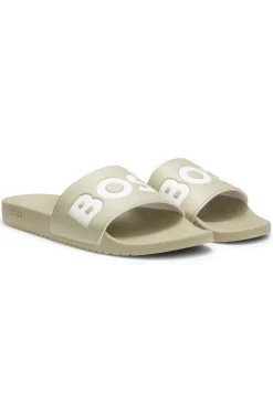 Italian-made slides with large logo detail