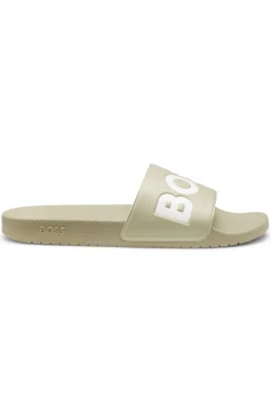 Italian-made slides with large logo detail