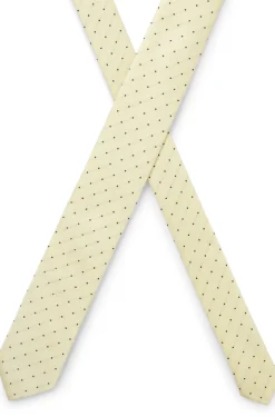 Italian-made tie in silk with jacquard-woven dots