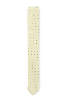 Italian-made tie in silk with jacquard-woven dots