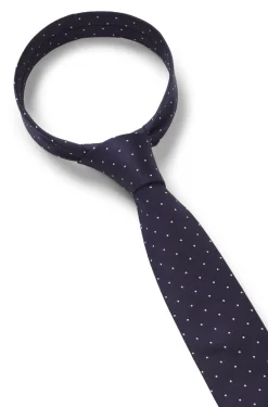Italian-made tie in silk with jacquard-woven dots
