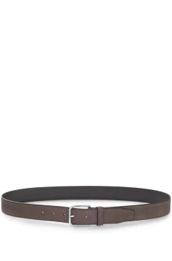 Italian-nubuck belt with polished pin buckle