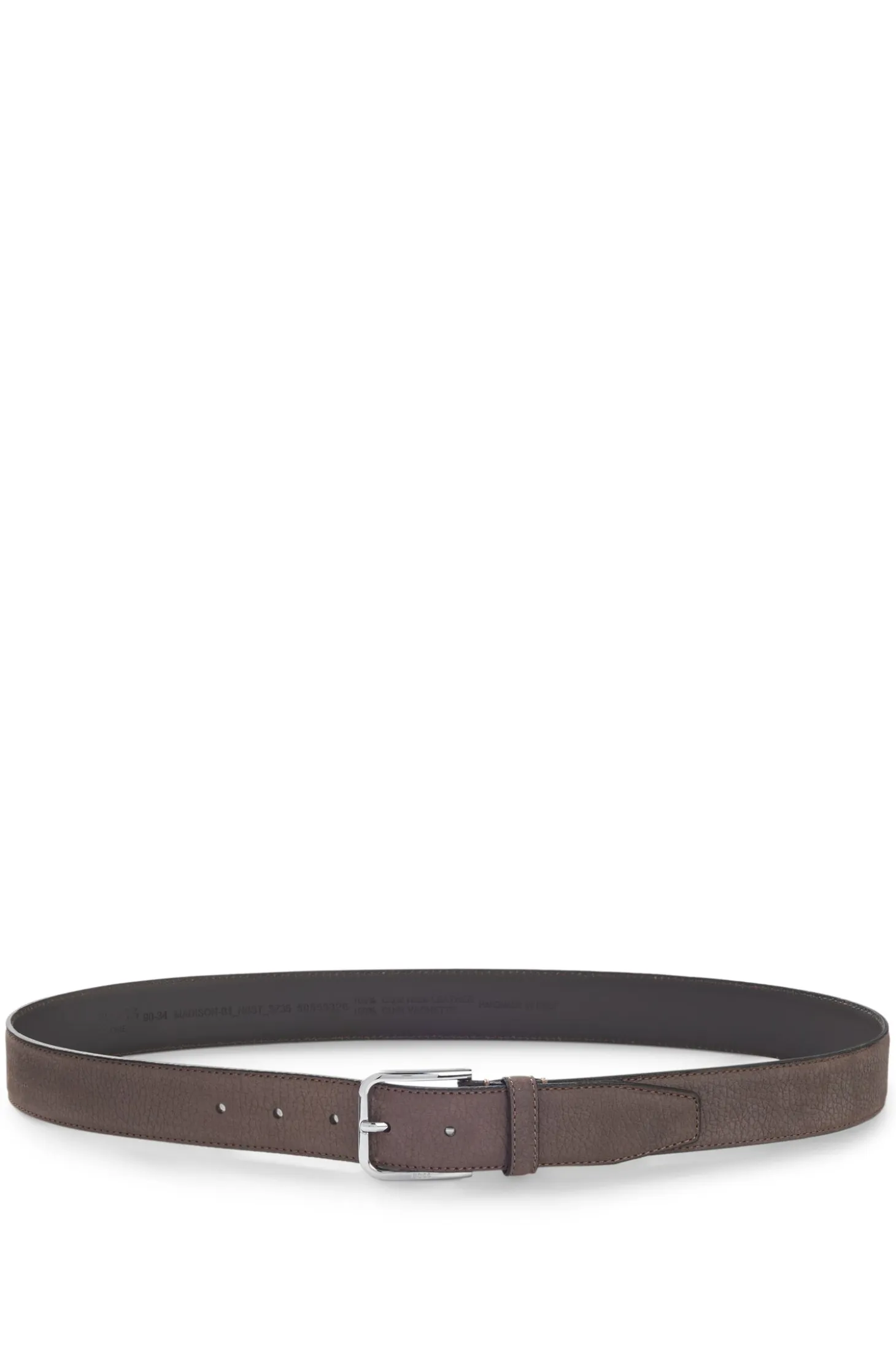 Italian-nubuck belt with polished pin buckle