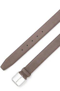 Italian-nubuck belt with polished pin buckle