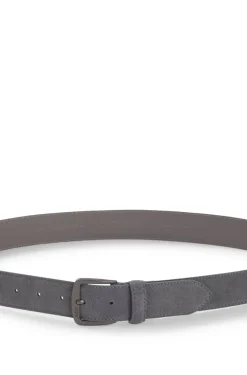 Italian-suede belt with gunmetal buckle