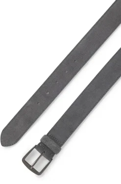 Italian-suede belt with gunmetal buckle
