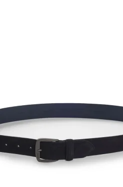 Italian-suede belt with gunmetal buckle