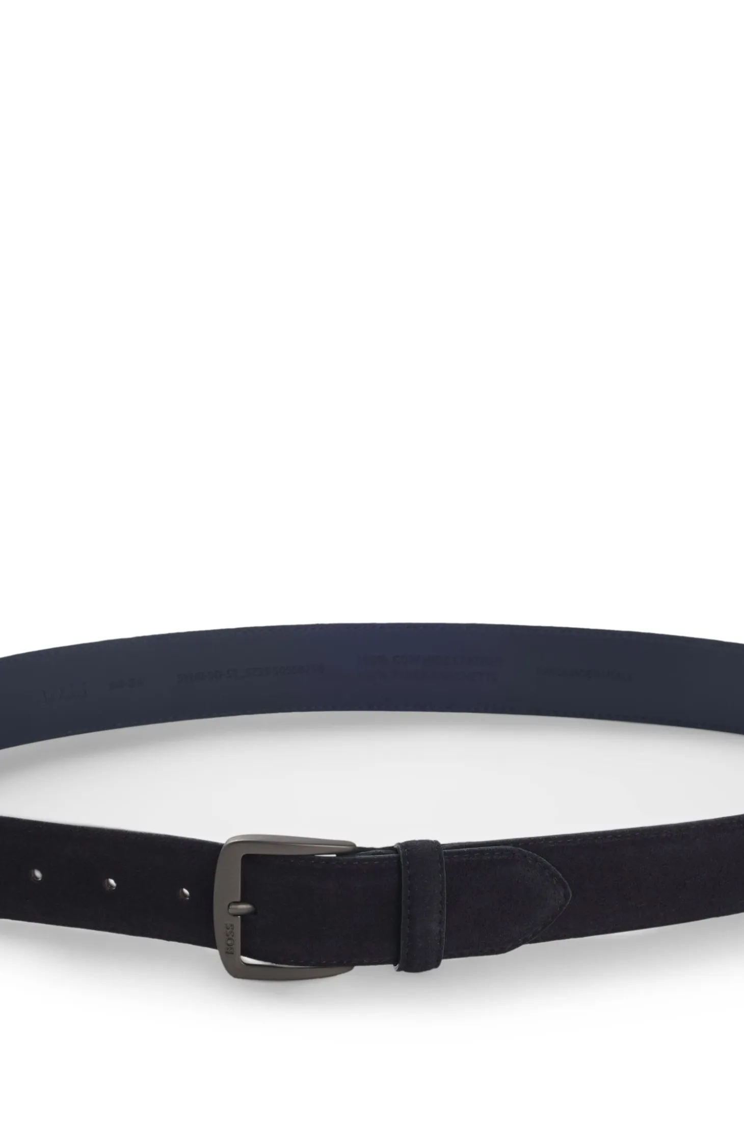Italian-suede belt with gunmetal buckle