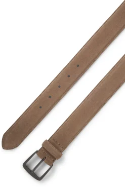Italian-suede belt with gunmetal buckle