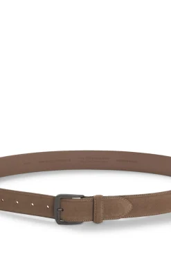 Italian-suede belt with gunmetal buckle