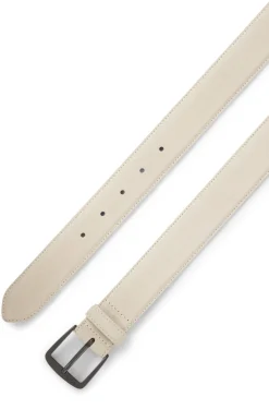 Italian-suede belt with gunmetal buckle