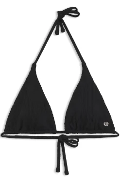 Jacquard bikini top with stacked-logo charm
