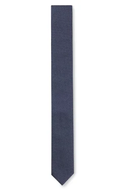 Jacquard-patterned tie in silk
