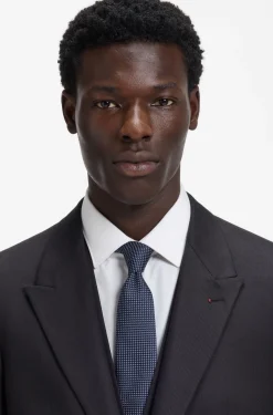 Jacquard-patterned tie in silk