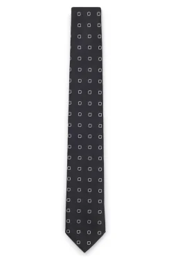 Jacquard-pattern tie in a silk blend