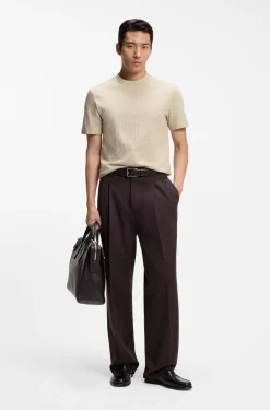 Jacquard-pattern T-shirt in cotton