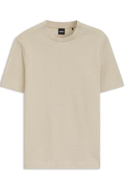 Jacquard-pattern T-shirt in cotton