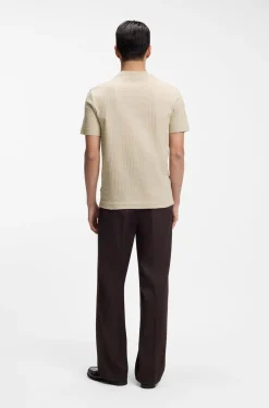Jacquard-pattern T-shirt in cotton