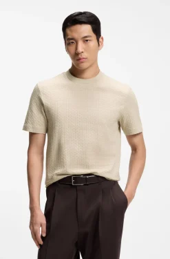 Jacquard-pattern T-shirt in cotton