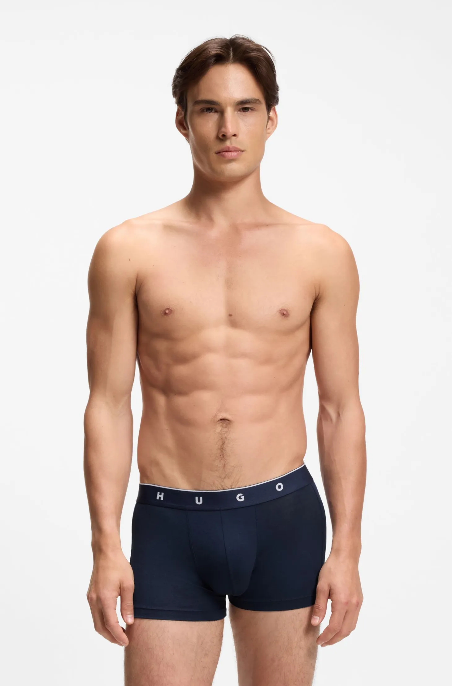 Jacquard trunks with exposed waistband