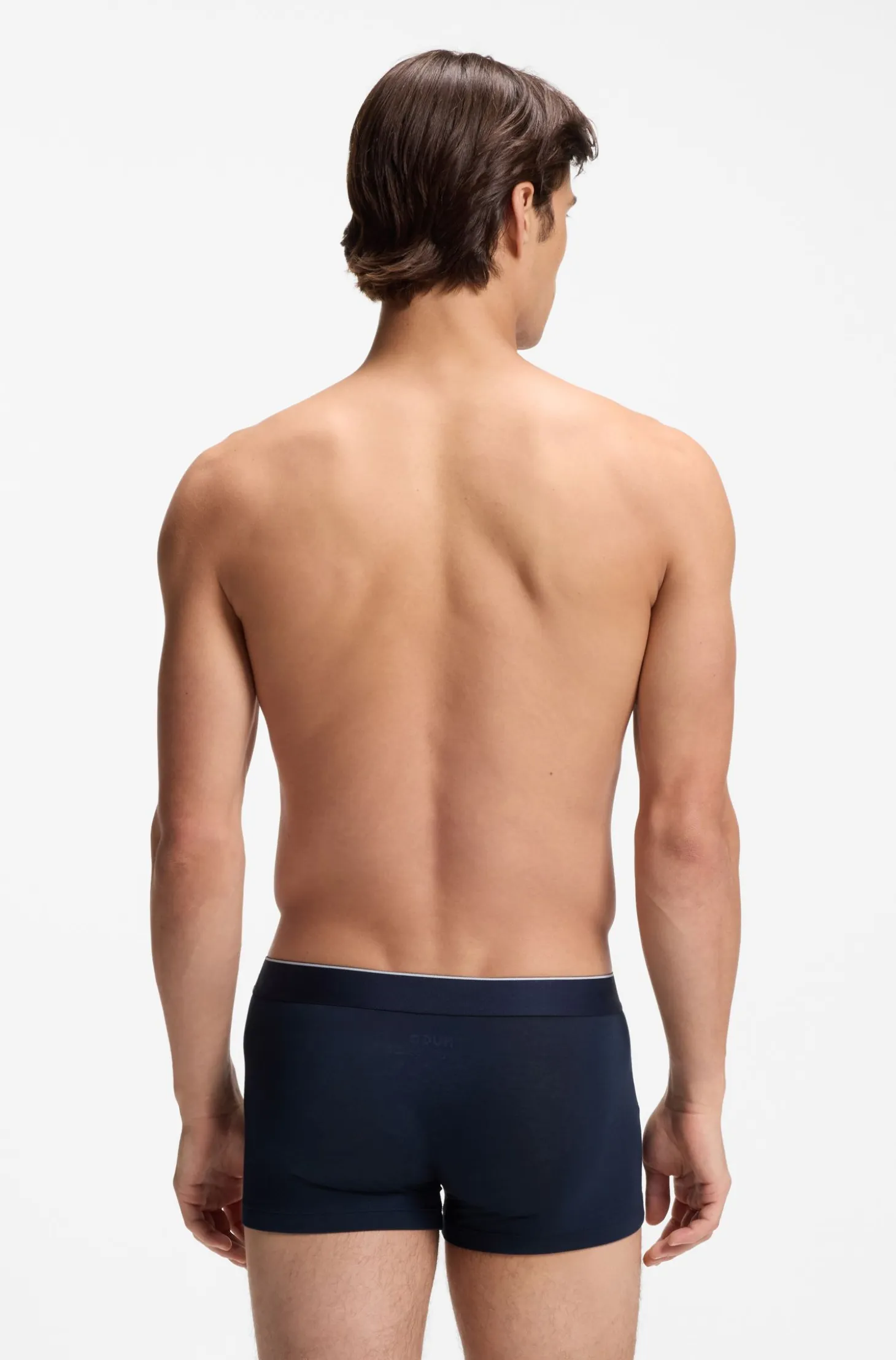Jacquard trunks with exposed waistband
