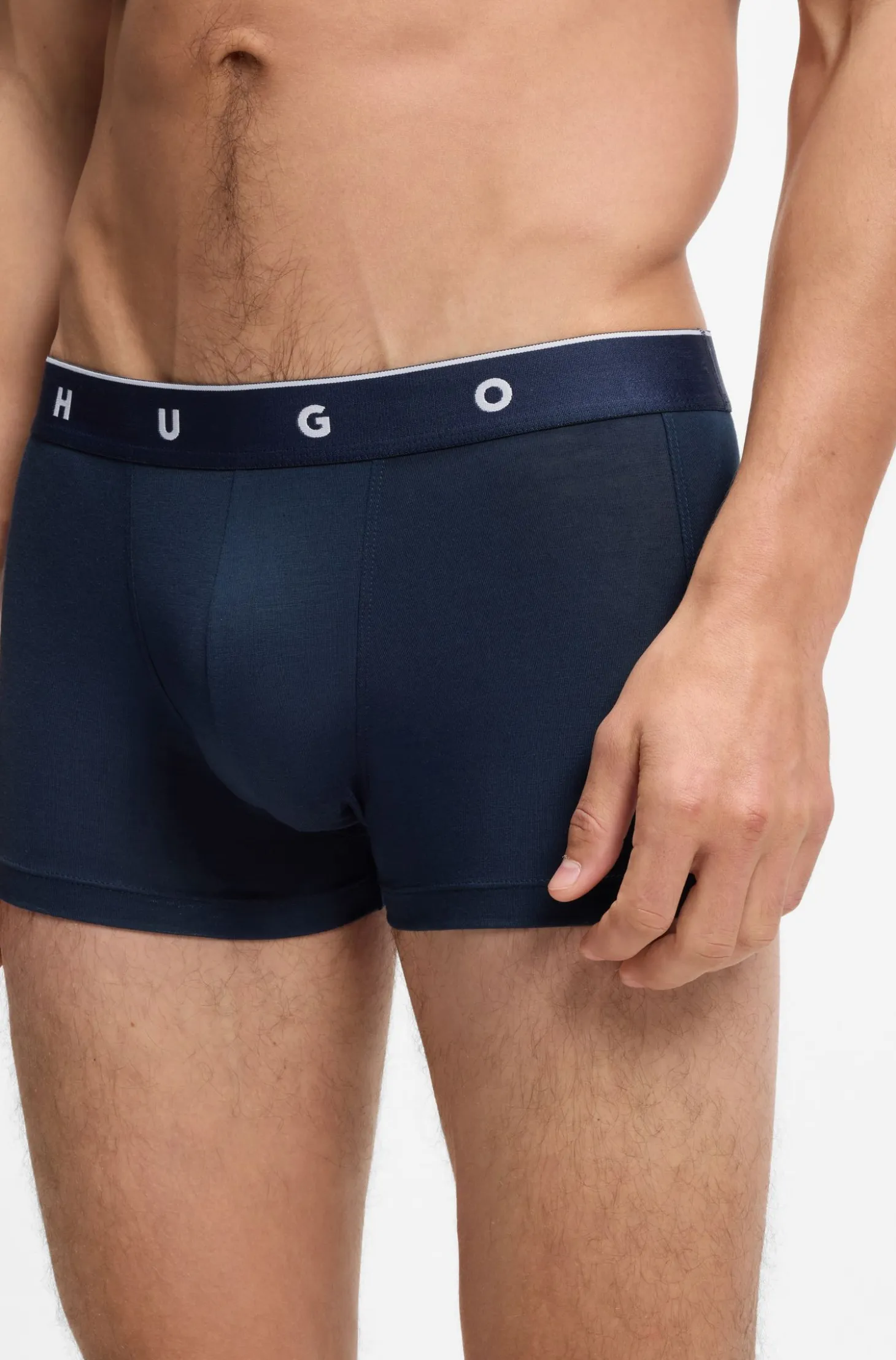 Jacquard trunks with exposed waistband