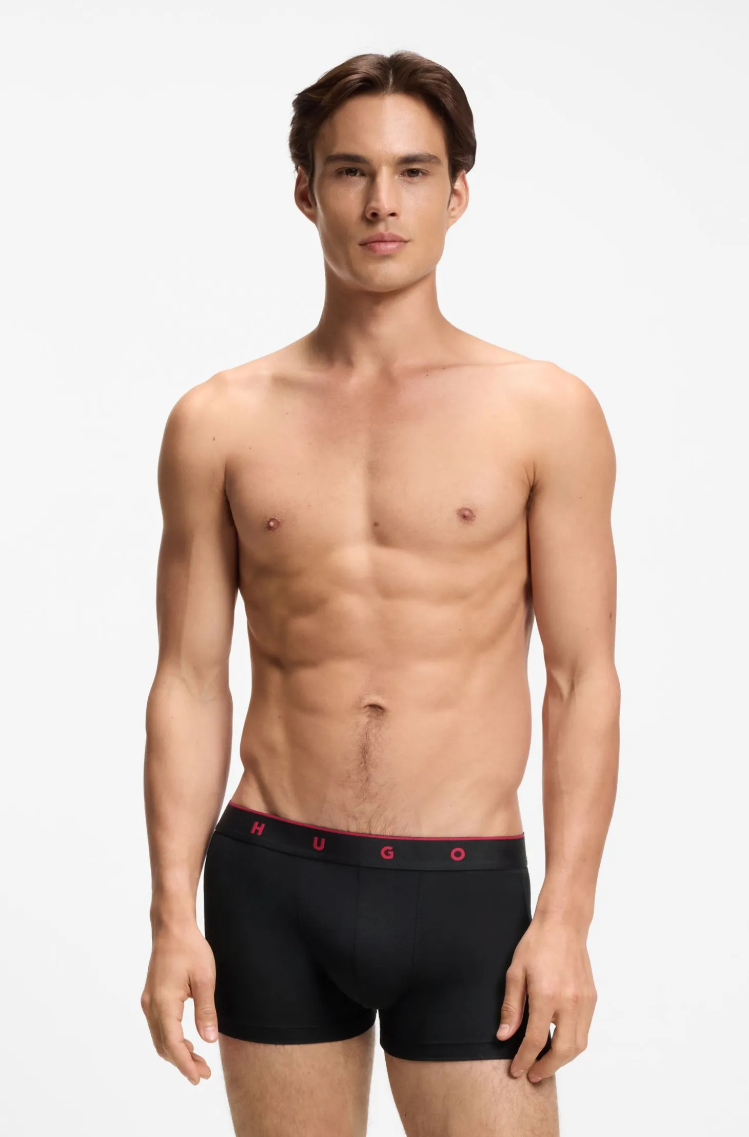 Jacquard trunks with exposed waistband
