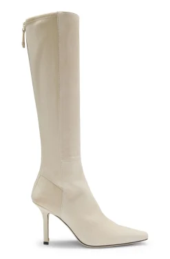 Knee boots in suede and leather