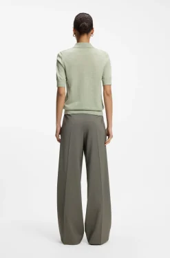 Knit polo in superfine merino wool