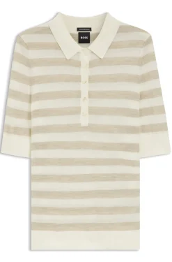 Knit polo in superfine merino wool