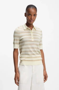 Knit polo in superfine merino wool