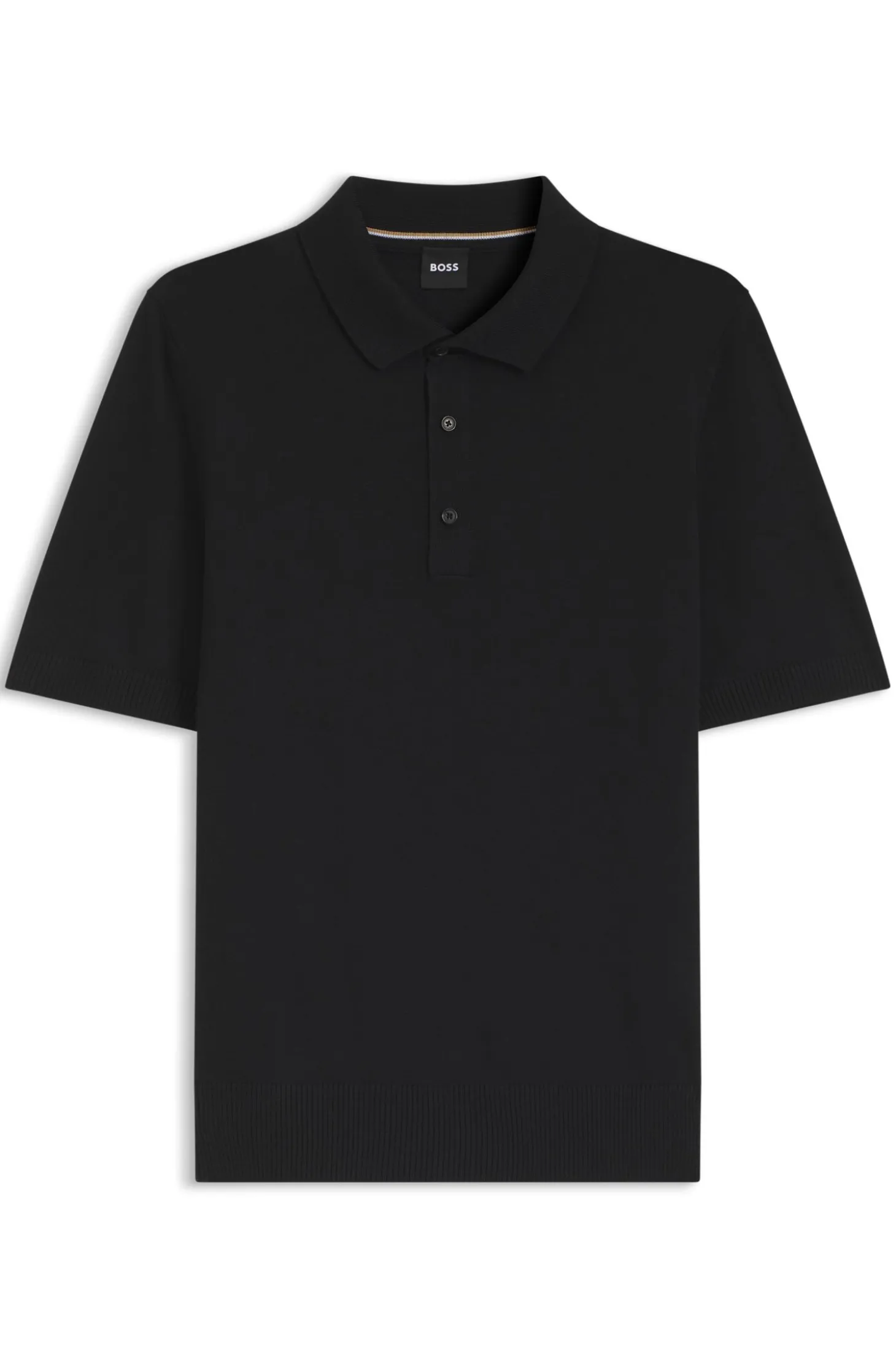 Knit polo in virgin wool