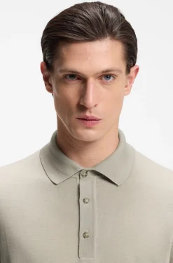 Knit polo in virgin wool