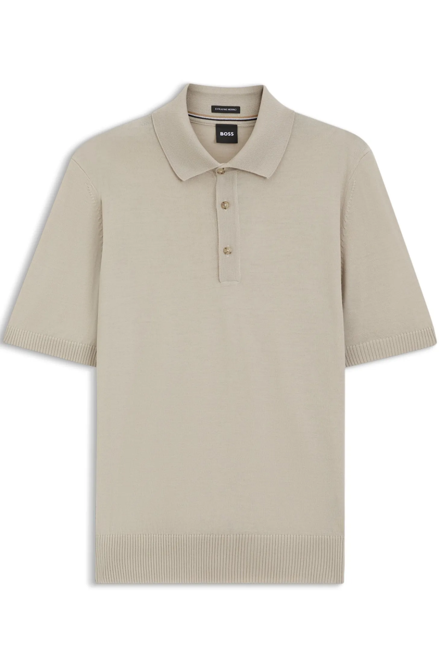 Knit polo in virgin wool