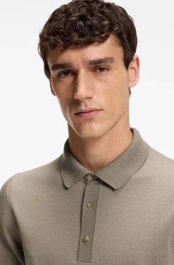 Knit polo in virgin wool