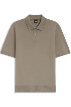 Knit polo in virgin wool